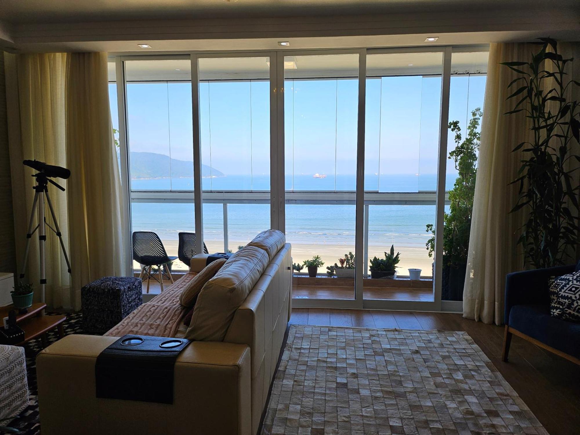Apartamentos Na Praia Do Gonzaga Frente Mar Com Estacionamento Santos  Cameră foto